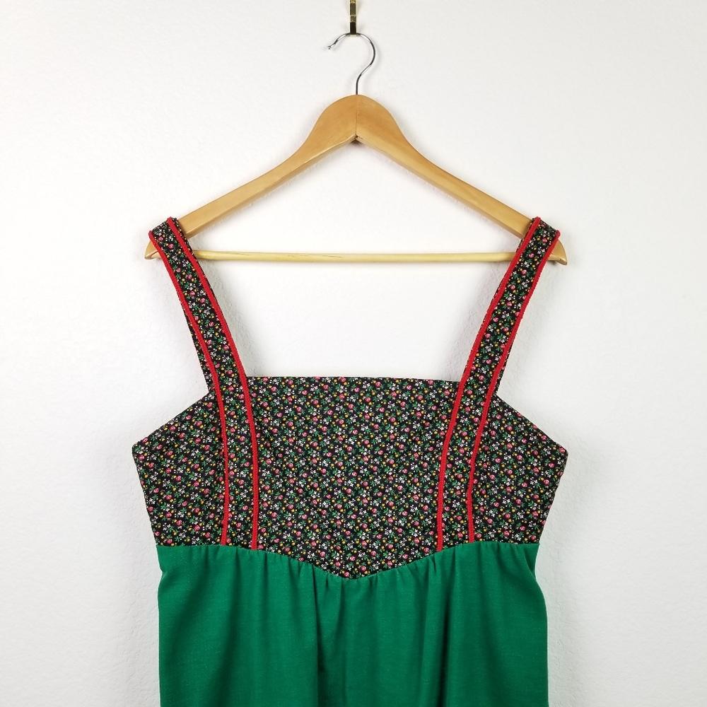 Vintage Handmade Dirndl Style Maxi Dress